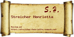 Streicher Henrietta névjegykártya