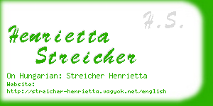 henrietta streicher business card